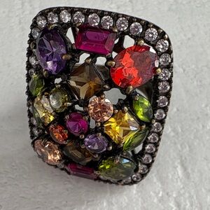 Multicolor Gemstone Statement Ring